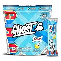 GHOST Hydration Packets, Sonic Ocean Water, 24 Sticks, Electrolyte Powder - Drink Mix Supplement with Magnesium, Potassium, Calcium, Vitamin C - Vegan, Free of Soy, Sugar & Gluten
