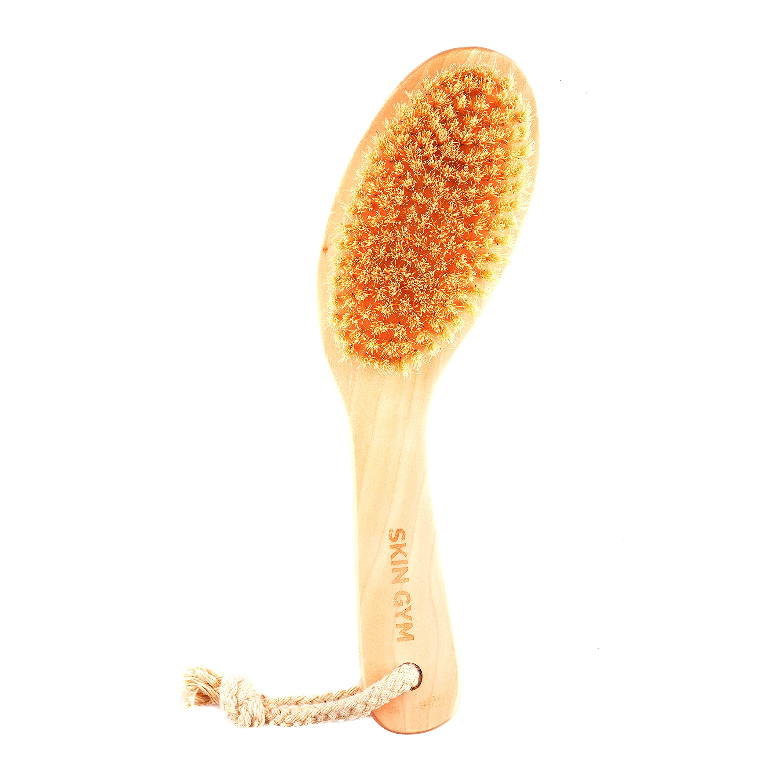 Skin Gym Dry Body Brush Exfoliating Bath Scrubber with Soft and Stiff Bristles For Cellulite Treatment, Lymphatic Drainage and Blood Circulation Improvement