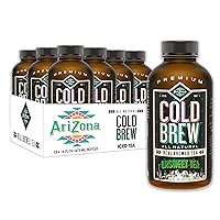 AriZona Unsweet Black Tea - Premium Cold Brew Iced Tea - Sugar Free, 16 Fl Oz (Pack of 12)