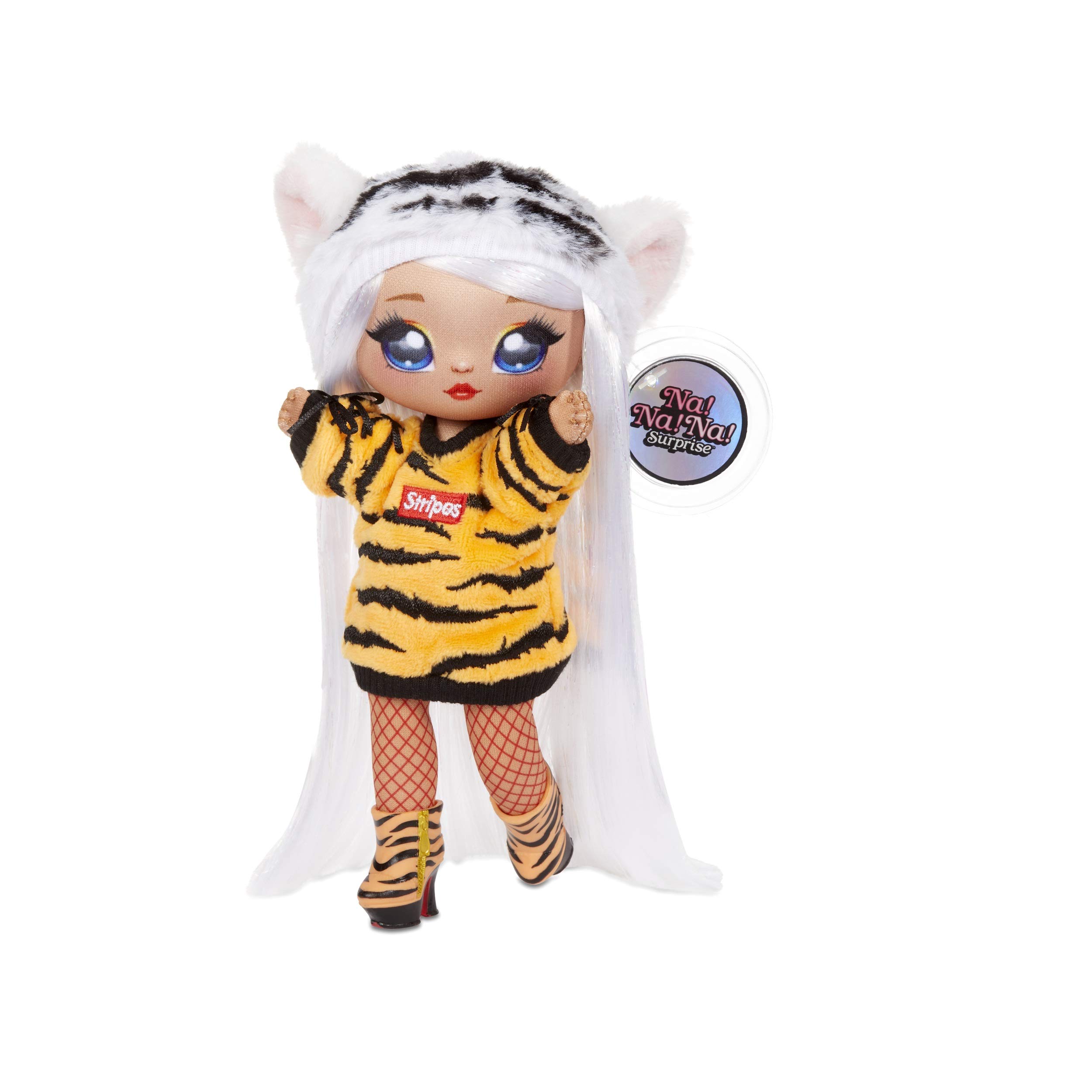 Na! Na! Na! Surprise 2-in-1 Bianca Bengal Fashion Doll & -Plush Purse Series 4 – Soft Wallet Bag Pouch Gifts for Kids Girls Key Chain Pom