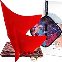 2nd Gen SuAmiga Female Urination Device (in Color True Red) with New Waterproof Carry Bag + Silver Infused Pee Cloth (1pc Black Galaxy)
