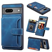 for Google Pixel 6a Wallet Case, Shockproof Leather Wallet Case with Card Holder for Google Pixel 6a [RFID Blocking][Card Slot],Blue