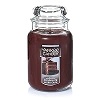 Yankee Candle Chocolate Layer Cake Scented, Classic 22oz Large Jar Single Wick Candle, Over 110 Hours of Burn Time