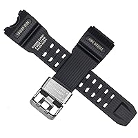 Casio 10504384 Genuine Factory Replacement Black Resin Watch Band fits GWG-1000-1A