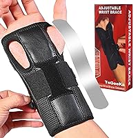Wrist Brace for Carpal Tunnel, Adjustable Wrist Braces for for Pain relief, Night Sleep Support, Arthritis, Tendonitis, Sprain, Injuries，Compression Hand Support Wrap with Splints for Men/ Women, Fits Left & Right Hand