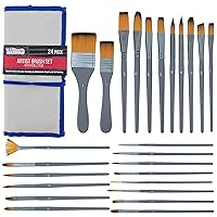Princeton Art & Brush Princeton Real Value, Series 9100, Paint Brush Sets  for Acrylic, Oil & Watercolor Painting, Syn-White Taklon (Rnd 1, 4, Shader