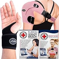Dr. Arthritis Bundle: Copper Lined Wrist Support (Single) + Shoulder Support (Pink)