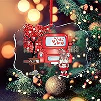 Clear Ornaments Pink Flowers Hearts Love Truck Cute Gnomes Trees Balloons Best Gifts for Christmas Valentine's Day Love is in The Air Stocking Name Tags Gifts for Women Men On Christmas