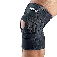 Knee Brace Meniscus Tear Support For Arthritis Acl, Mcl Pain Patented 4-way Adjustable NonSlip Wraparound Strap Dual Side Stabilizer For Patella Stability Size [medium]