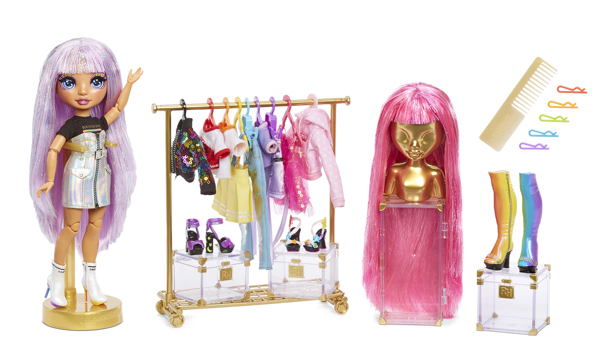 Rainbow High Fashion Studio with Avery Styles Fashion Doll Playset Includes Designer Outfits & 2 Sparkly Wigs for 300+ Looks, Gifts for Kids & Collectors, Toys for Kids Ages 6 7 8+ to 12 Years Old