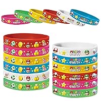 18Pcs Mario Party Favors Mario Birthday Party Supplies Kit Includes 18 Silicone Wristbands Bracelets for Mario Party Decoration