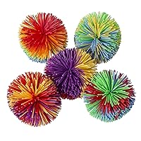 5 Pack Monkey Stringy Balls, Great Sensory Toys Stress Balls, Rainbow Pom Bouncy Balls Games 90s Toys Fun Party Favor