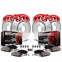 Power Stop KC6778, Z23 Daily Driver Front and Rear Brake Caliper Kit-Drilled/Slotted Rotor, Brake Pads & Calipers