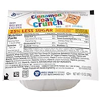 Cinnamon Toast Crunch Reduced Sugar Cereal Single Serve Bowl, 1 Oz (Pack of 96)