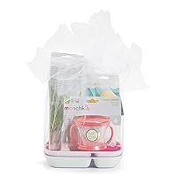Munchkin® New Beginnings Baby Gift Set, Includes Feeding Utensils, Divided Plates, Bottle Brush, Bath Toy and Teether, Pink