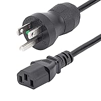 StarTech.com 15ft (4.5m) Hospital Grade Power Cord, 18AWG, NEMA 5-15P to C13, 10A 125V, Green Dot Medical Power Cable, PC Power Supply Power Cable, Printer/Monitor Power Cable - UL Listed (PXTMG10115)