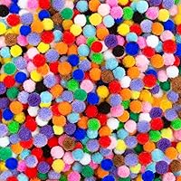 Acerich 2000 Pcs 1cm Assorted Pompoms Multicolor Valentine Day Arts and Crafts Fuzzy Pom Poms Balls for DIY Creative Crafts Decorations