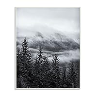 Stupell Home Décor Snowy Mountain Pine Photograph Wall Plaque Art, 10 x 0.5 x 15, Proudly Made in USA