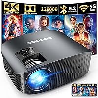 GooDee Projector 4K With WiFi And Bluetooth Supported, FHD 1080P Mini Projector For Outdoor Moives, 5G Video Projector For Home Theater Dolby Audio Zoom Portable Projector TV Stick PPT (YG600 Plus)
