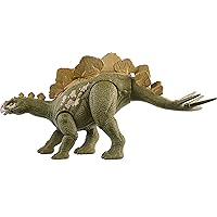 Jurassic World Wild Roar Hesperosaurus Dinosaur Figure with Continuing Roar Sound & Attack Action, Posable Physical Toy & Digital Play