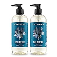 Caldrea Hand Wash Soap, Aloe Vera Gel, Olive Oil and Essential Oils to Cleanse and Condition, Basil Blue Sage, 10.8 oz, 2 Pack