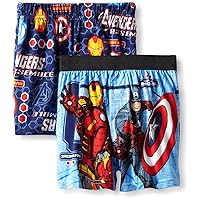 AME INTL Sleepwear Little Boys' Avengers 2 Pack Boxers, Blue, 6