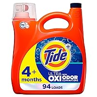Tide Ultra OXI with Odor Eliminators Liquid Laundry Detergent For Visible and Invisible Dirt 94 Loads, 132 fl oz