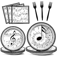 Musical Note Plates Napkins Music Themed Party Tableware Musical Notes Dinnerware Disposable Paper Plates for Wedding Baby Shower Music Concert Birthday Musical Karaoke Party Supplies 24 Guests