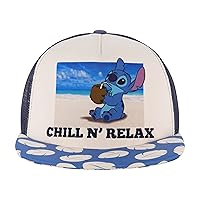 Disney Stitch Trucker Hat, Chill N Relax Skater Baseball Cap, Multi, One Size