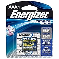 Energizer L92BP-4 Ultimate Lithium AAA Batteries, World’s Longest-Lasting AAA Battery in High-Tech Devices (4 Pack)