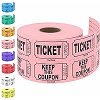 Tacticai 500 Raffle Tickets, Pink (8 Color Selection), Double Roll, Ticket for Events, Entry, Class Reward, Fundraiser & Prizes