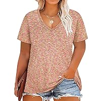 RITERA Plus Size Tops for Women Short Sleeve Oversized Summer Tshirt Casual Henley Tshirt Ladies Blouses Basic Shirt