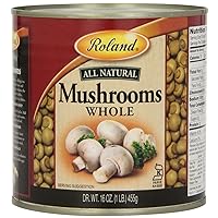 Roland Foods Whole Large Button Mushrooms, 16 Ounce Can, Pack of 4