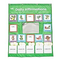 hand2mind Daily Affirmations Pocket Chart, Mindful Affirmation Cards, Positive Affirmations for Kids, Pocket Chart for Classroom Decorations, Social Emotional Learning Activities, Calm Down Corner