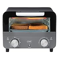 COOK WITH COLOR Mini Toaster Oven: 600W Power, Precision Timer, Auto Shutoff, and Culinary Delights Up To 450 Degrees, Grey