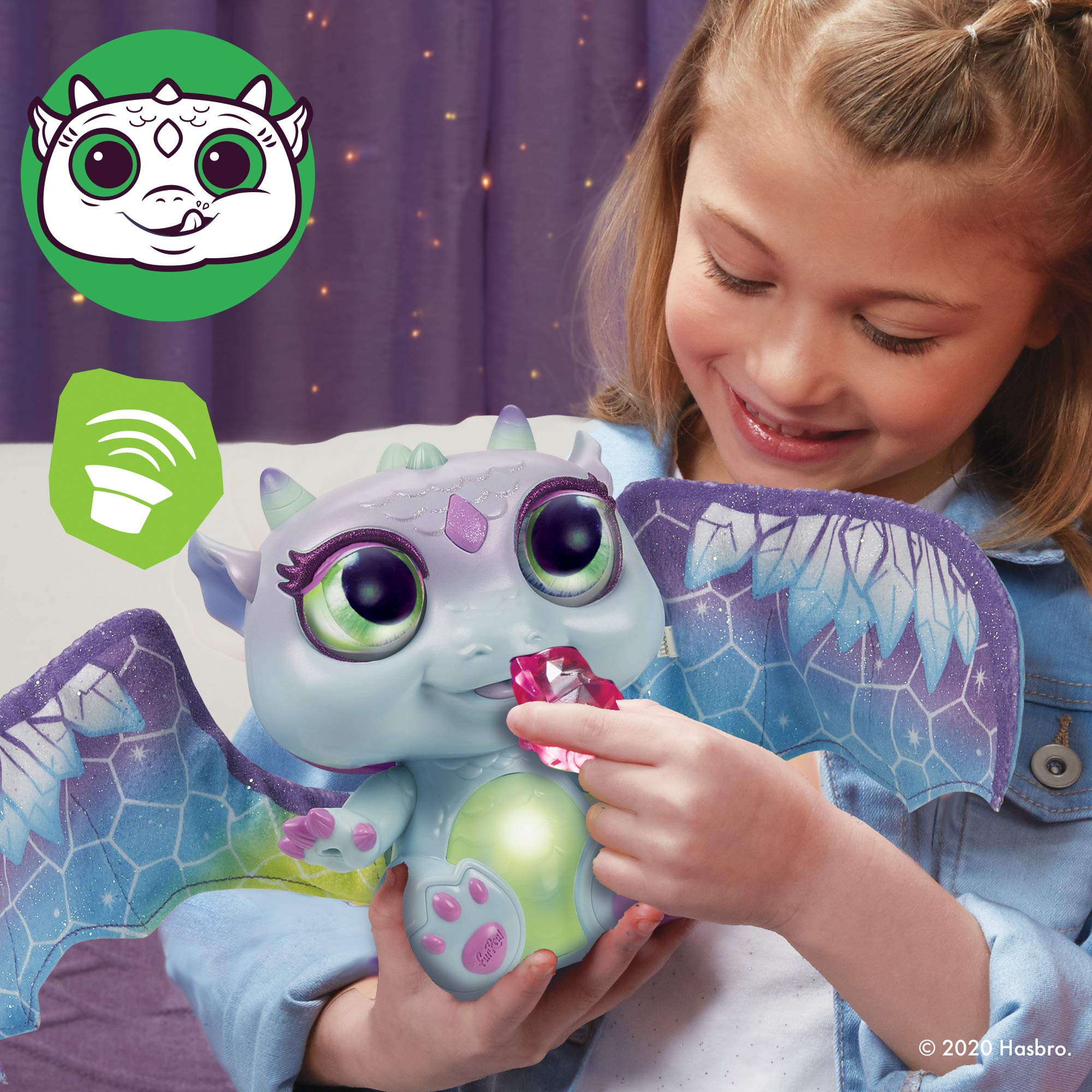 FurReal Moodwings Snow Dragon Interactive Pet Toy, 50+ Sounds & Reactions, Ages 4 and Up (Amazon Exclusive)