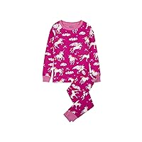 Hatley girls Organic Cotton Long Sleeve Printed Pajama Set