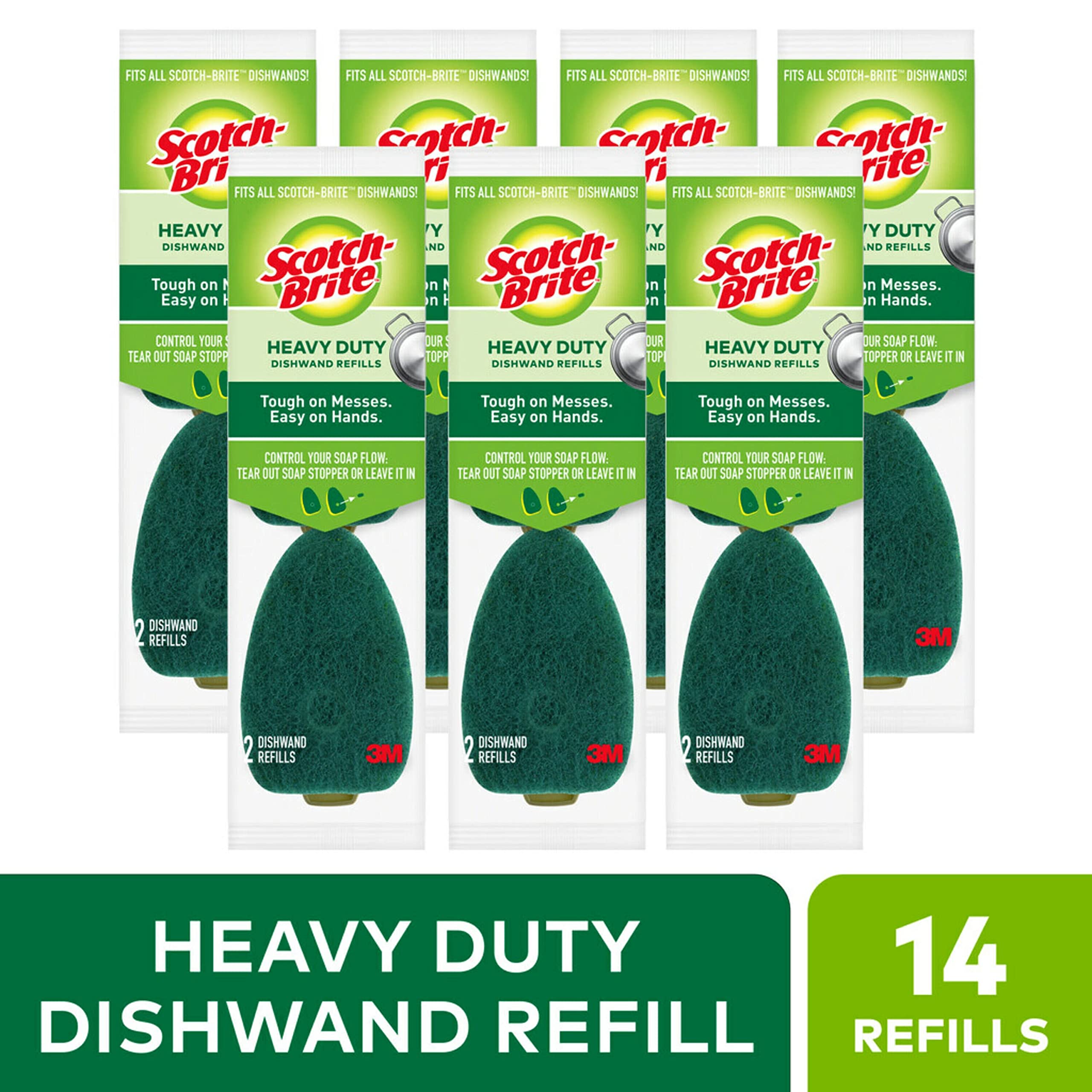 Scotch-Brite Heavy Duty Dishwand Refills, Keep Your Hands Out of Dirty Water, 2 Refills