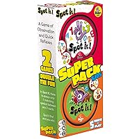 Zygomatic Spot It! Super Pack - 2 Fun Editions Bundle with 123 & Animals Jr. Game for Ages 4+, 2-8 Players
