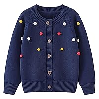 Toddler Boys Girls Cardigan Sweater Autumn/Winter Colorful Hairball Solid Color Knitted Jacket 2t Twins Girls
