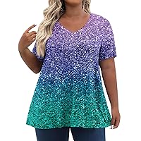 Basic Tops for Women Oversized T Shirts for Women Plus Size T Shirts Women Cute Tops Oversized Graphic Tees Open Back Shirts for Women Floral Tops for Women Blouses for Women Purple 3XL