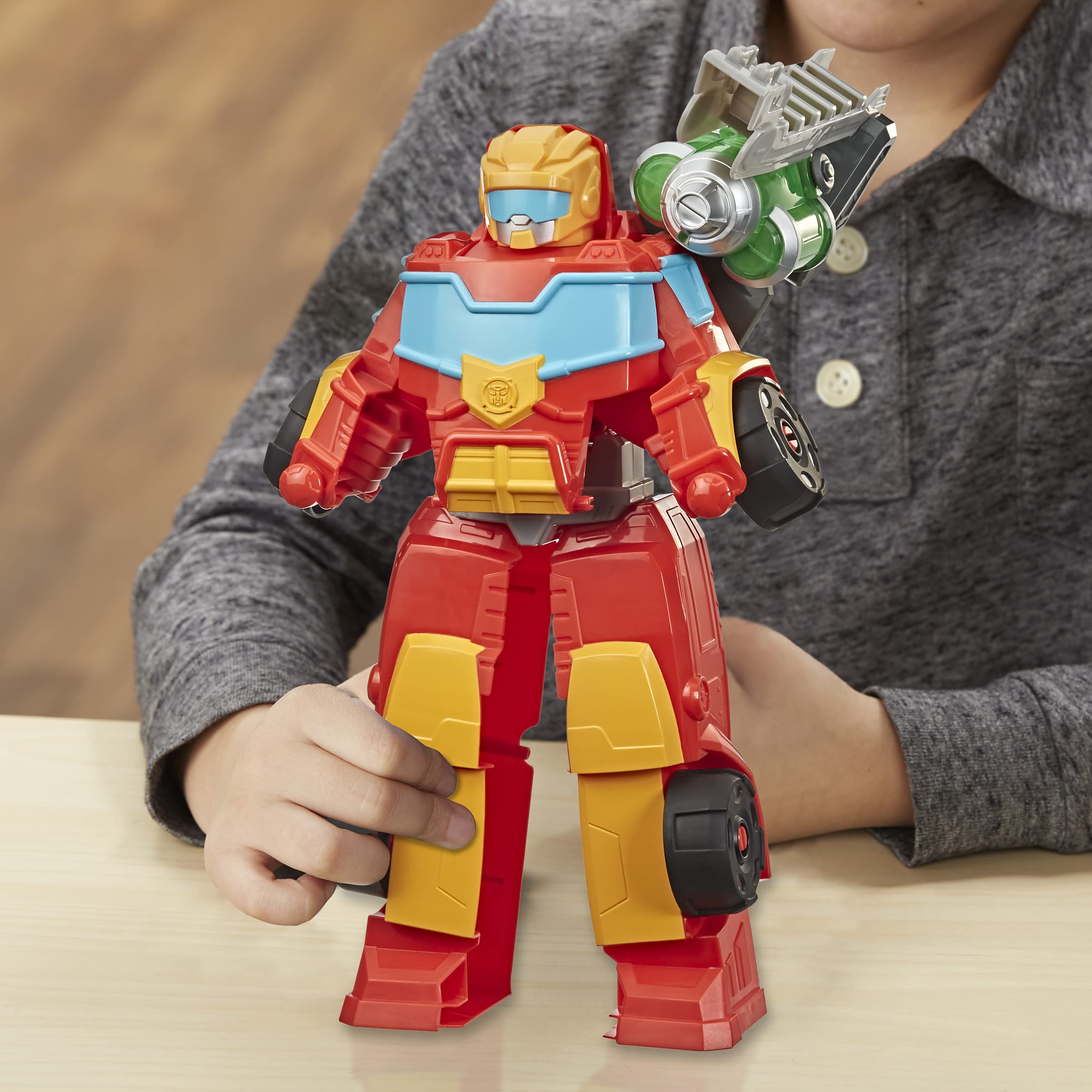 Transformers Playskool Heroes Rescue Bots Academy Rescue Power Hot Shot Converting Toy Robot, 14-Inch Collectible Action Figure Toy for Kids Ages 3 and Up