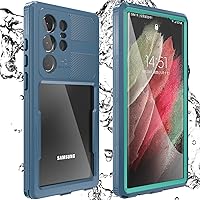 Case for Samsung Galaxy S23/S23 Plus/S23 Ultra Full Body 360 Metal Heavy Duty Defender Case Built-in Screen Protector 10FT Military Fully Body Shockproof (Blue,S23)