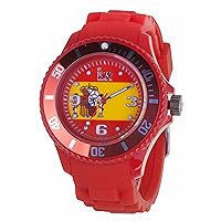 ICE-WATCH World Women's Quartz Watch with Multicolour Dial Analogue Display and Red Silicone Bracelet WO.ES.S.S.12