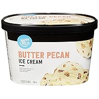 Amazon Brand, Happy Belly Butter Pecan Ice Cream, 48 Fl Oz (Frozen)