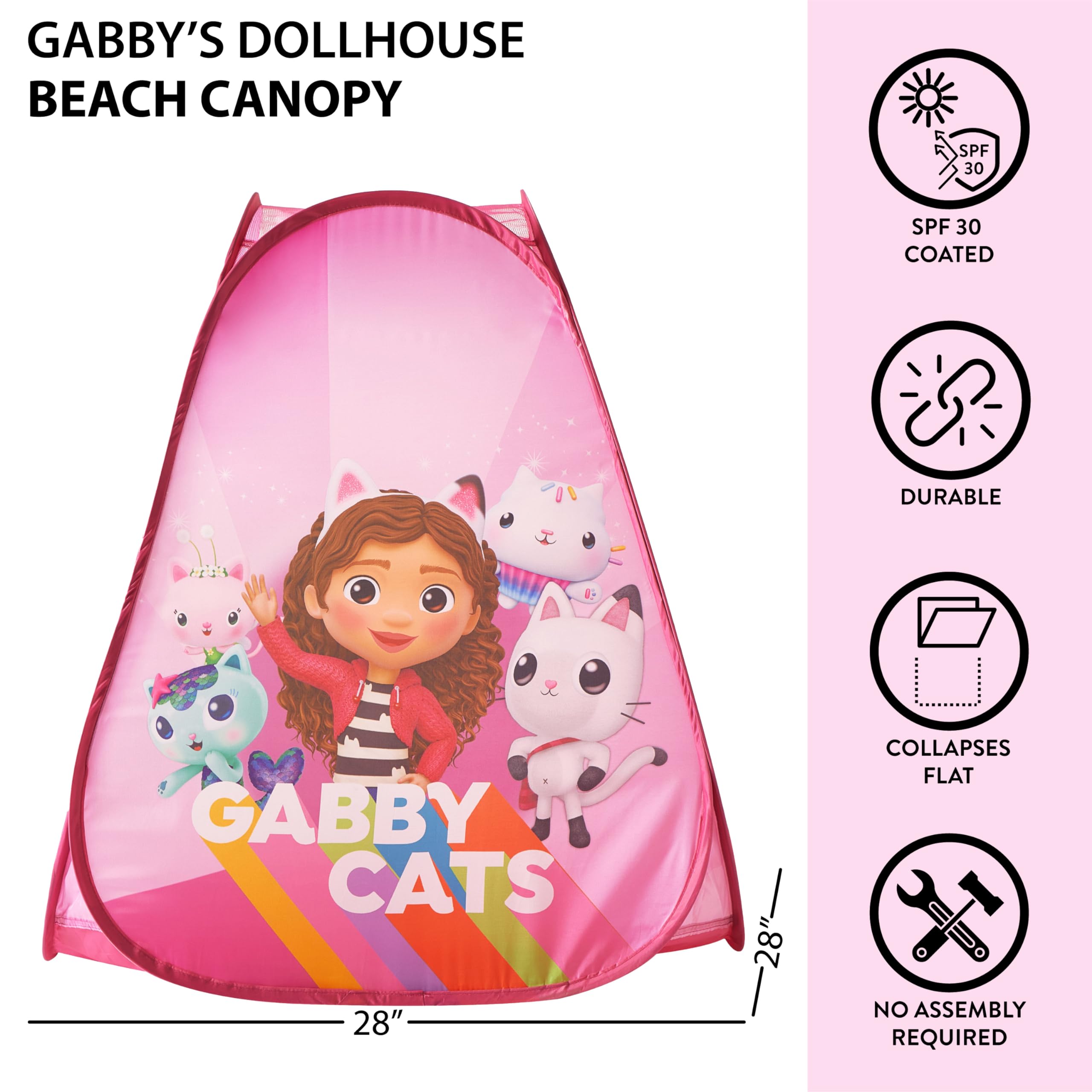 Gabbys Dollhouse Collapsible Pop Up Play Tent for Kids, 28