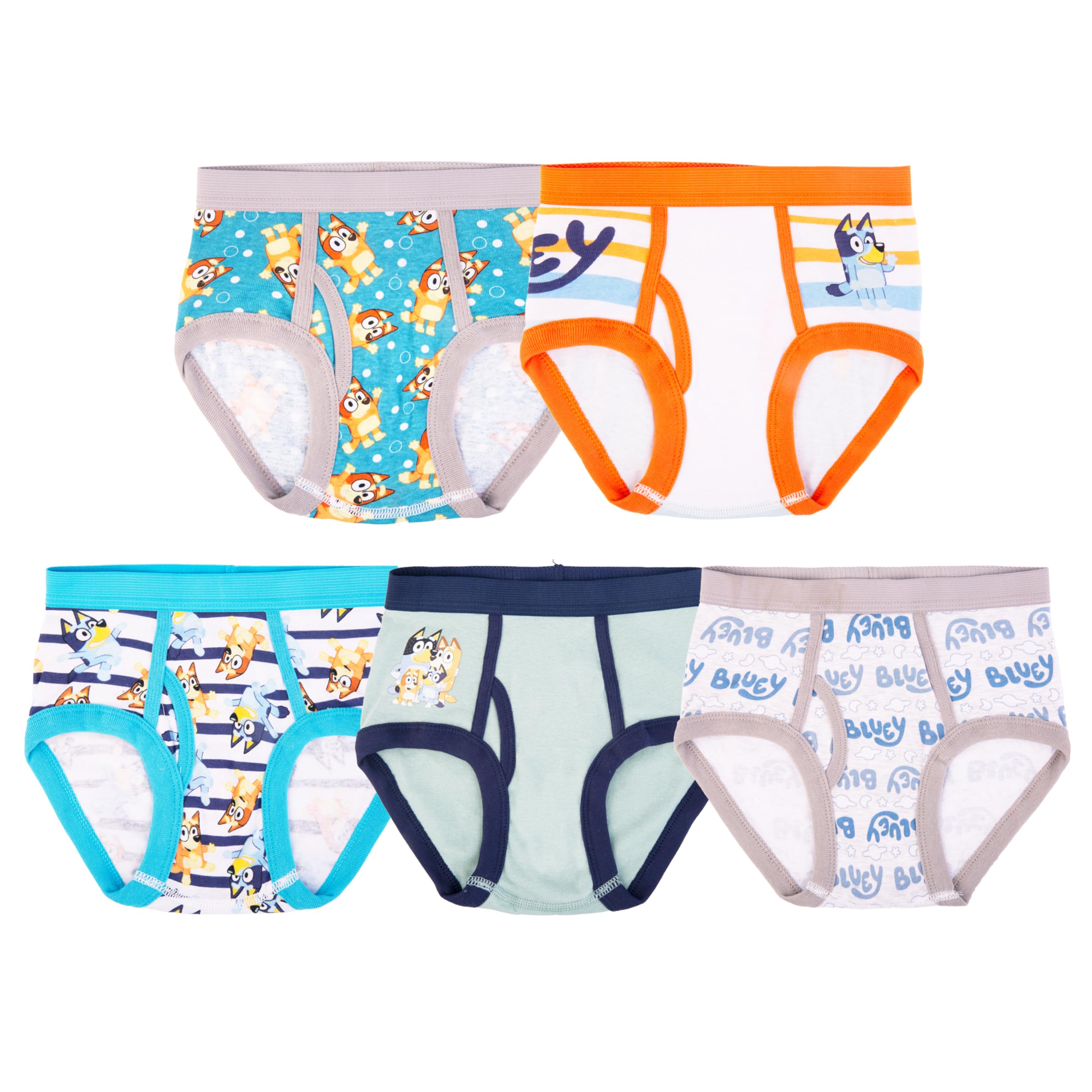 Bluey Boys 100% Combed Cotton Underwear Briefs, Sizes 18m, 2/3t, 4t, 4, 6, and 8