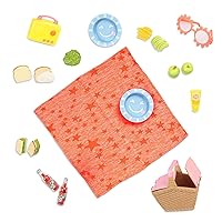 Glitter Girls – GG Picnic Set – Picnic Basket, Retro Radio, & Play Food Items – 14-inch Doll Accessories for Kids Ages 3 and Up – Children’s Toys