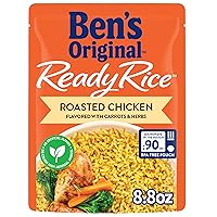 BEN'S ORIGINAL Ready Rice Roasted Chicken Flavored Rice, Easy Dinner Side, 8.8 OZ Pouch (Pack of 12)