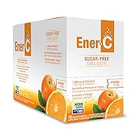 Ener-C Sugar Free Energy Orange Multivitamin Drink Mix Vitamin C 1000mg & Electrolytes - Natural Immunity Support with Real Fruit Juice Powders Non-GMO Vegan & Gluten Free - 30 Count